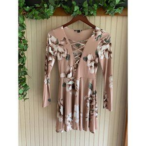 Forever 21 Criss Cross Skater Floral Dress NWT